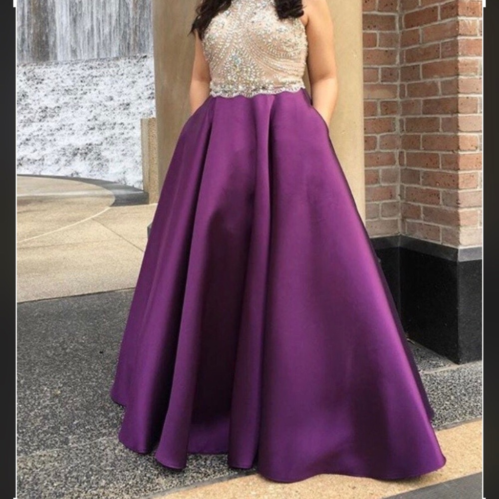Plum formal prom dress